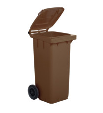 Bidone carrellato - 48x55x93 cm - 120 L - marrone - Mobil Plastic