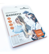 Badge adesivi Badgefix - 20 fogli con 12 badge 46x105 mm - Durable