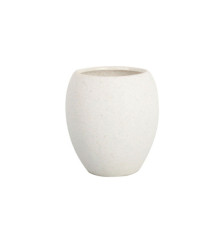 Bicchiere porta spazzolini linea Stone - bianco - King Collection
