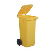 Bidone carrellato - 48x55x93 cm - 120 L - giallo - Mobil Plastic