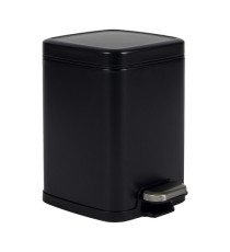 Bidone Pico - con pedale e vaschetta - 4 L - nero satinato - Perfetto