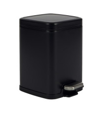 Bidone Pico - con pedale e vaschetta - 6 L - nero satinato - Perfetto