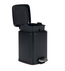 Bidone Pico - con pedale e vaschetta - 6 L - nero satinato - Perfetto