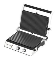 Bistecchiera elettrica BURGERONE 34 - con piastre removibili - 44.1 x 18.9 x 38 cm - 1800 W - nero - Melchioni family