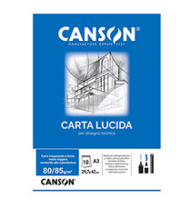 Blocco carta lucida - A3 - 10 fogli - 80gr - uso manuale - Canson