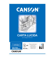 Blocco carta lucida - A3 - 10 fogli - 80gr - uso manuale - Canson
