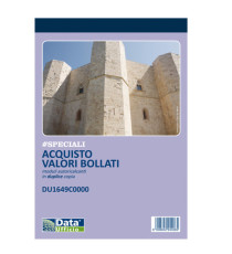 Blocco distinta acquisto carte valori - 50/50 copie autoricalcanti - 21,5 x 14,8 cm -DU1649C0000 - Data Ufficio