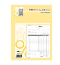 Blocco fatture 3 aliquota Iva - 50 fogli 2 copie autoricalcanti - 29,7 x 21cm - Edipro