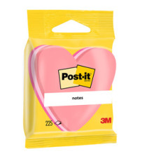 Blocco foglietti cuore - 2007-H - 70 x 70 mm - rosa neon/rosa ultra/rosa pastello - 225 fogli - Post-it