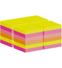 Blocco foglietti Post-it - 654-COL-VP24 - 76  x 76 mm - colori assortiti - 90 fogli - Post-it - conf. 24 blocchi