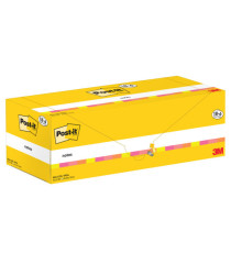 Blocco foglietti Post-it - 654-COL-VP24 - 76  x 76 mm - colori assortiti - 90 fogli - Post-it - conf. 24 blocchi