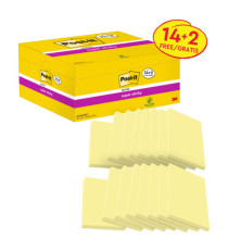 Blocco foglietti Post-it Super Sticky - 655-SSCY-VP16-EU - 76 x 127 mm - giallo Canary - 90 fogli - Post-it - conf. 16 b
