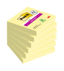 Blocco foglietti Post-it Super Sticky - 76 x 76 mm - 90 fogli - giallo canary - Post-it - conf. 6 blocchi