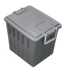 Cassa multiuso - con coperchio e manici - 38 x 28 x 30 cm - 20 L - PP - grigio scuro/grigio chiaro - Mobil Plastic