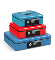 Cassetta portavalori Deluxe - 23 x 18,5 x 8 cm - blu - Iternet