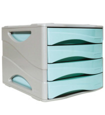 Cassettiera Keep Colour Pastel - 25 x 32 cm - cassetti 5 cm - grigio/azzurro - Arda