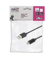 Cavo USB - 2.0 A/C - 100W - 480Mbps - 0,5 mt - MKC Melchioni