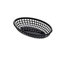 Cestino americano ovale - in plastica - 27,5 x 17,5 x 4 cm - nero - Leone