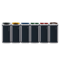Cestino gettacarte Wastee - per raccolta differenziata - 60 L - Grigio - Kobra