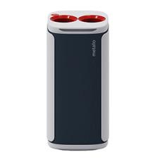 Cestino gettacarte Wastee - per raccolta differenziata - 60 L - Rosso/metallo - Kobra