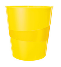 Cestino gettacarte WOW - altezza 32,4 cm - diametro 29 cm - 15 L - giallo - Leitz