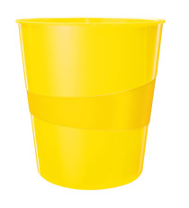Cestino gettacarte WOW - altezza 32,4 cm - diametro 29 cm - 15 L - giallo - Leitz
