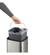 Cestino no touch - con sensore - 30,5 x 30,5 x 69 cm - 35 lt - argento metallizzato - Durable