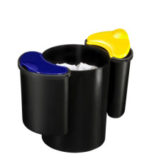 Cestino raccolta differenziata 516 - altezza 33,7 cm - diametro 26 cm -  nero/giallo/blu - Cep