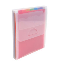 Classificatore valigetta verticale cristallo - 25,5x30,5cm - 6 tasche - PPL - Exacompta