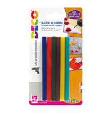 Colle stick per pistole mini - colori assortiti - ø 7 mm - lunghezza 10 cm - Deco - conf. 12 pezzi