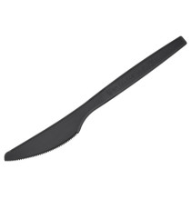 Coltello monouso in CPLA - 16 cm - nero - Leone - conf. 50 pezzi