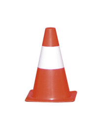 Cono segnaletico - H 30 cm - bianco/rosso