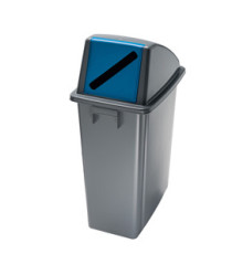 Contenitore Office 60 Lt - con feritoia per carta - 33x46x79 cm - grigio/blu - Medial
