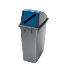 Contenitore Office 60 Lt - con feritoia per carta - 33x46x79 cm - grigio/blu - Medial