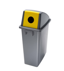 Contenitore Office 60 Lt - con foro per bottiglie - 33x46x79 cm - grigio/giallo - Medial