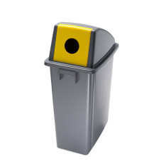 Contenitore Office 60 Lt - con foro per bottiglie - 33x46x79 cm - grigio/giallo - Medial