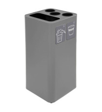 Contenitore per raccolta differenziata - con divisiorio bicchieri - 50 L - grigio - Stilcasa
