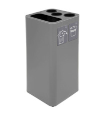 Contenitore per raccolta differenziata - con divisiorio bicchieri - 50 L - grigio - Stilcasa