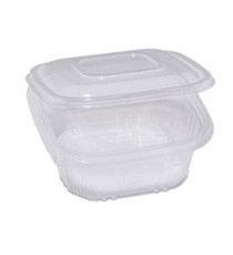Contenitori in PP - con coperchio incernierato - 15,5 x 15,5 x 5,7 cm - Europack - conf. 50 pezzi
