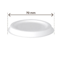 Coperchio in canna da zucchero - per coppetta porta salsa monouso 60 ml - bianco - Signor Bio - conf. 100 pezzi