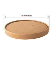 Coperchio per bowl portazuppe monouso - da 780 ml  - avana - Signor Bio - conf. 25 pezzi
