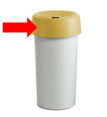 Coperchio per contenitore Modo Round - con fermasacco - 38x15 cm - anello giallo - Rotho