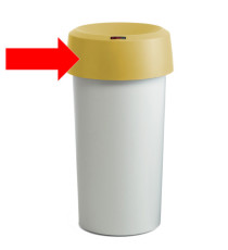 Coperchio per contenitore Modo Round - con fermasacco - 38x15 cm - anello giallo - Rotho