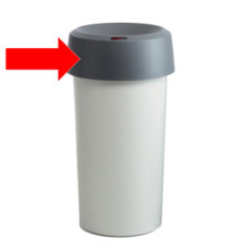Coperchio per contenitore Modo Round - con fermasacco - 38x15 cm - anello grigio - Rotho