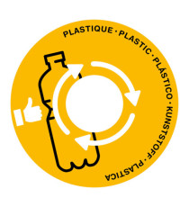 Coperchio raccolta plastica - per cestino 133R - diametro 38 cm - PVC - giallo - Cep