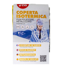 Coperta isotermica - 210x160 cm - oro/argento - PVS