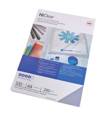 Copertine HiClear per rilegatura - A4 - 240 micron - trasparente - GBC - conf. 100 pezzi