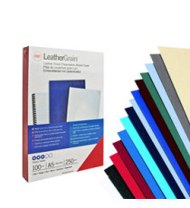 Copertine LeatherGrain - A4 - 250 gr - verde scuro goffrato - GBC - conf. 100 pezzi