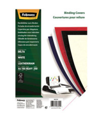 Copertine per rilegatura - A4 - cartoncino groffrato semilpelle - 250 gr - rosso - Fellowes - conf.100 pezzi