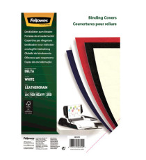 Copertine per rilegatura - A4 - cartoncino groffrato semilpelle - 250 gr - rosso - Fellowes - conf.100 pezzi